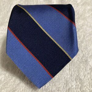 BROOKS BROTHERS BOYS FLEECE 100 % SILK BLUE REPP TIE/ Multicolor Stripes 45"